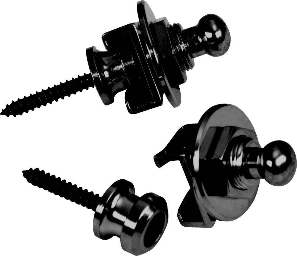 Guitar strap locks and buttons black