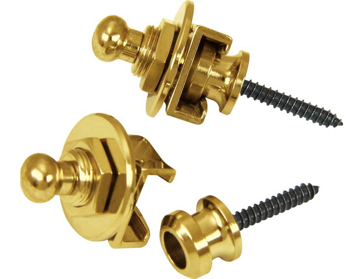 Guitar strap locks and buttons gold